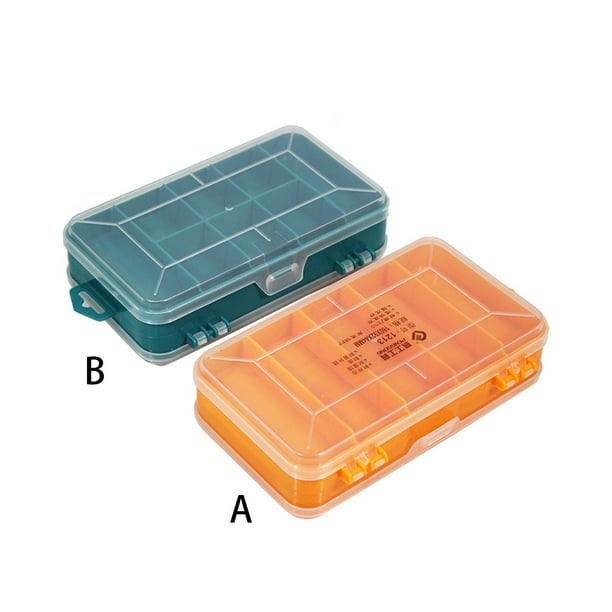 Double Sided Storage Box Screws Fishing Lure Fishing Tackle Hooks Nuts  Tackle Case Grids Organizer Portable Household Container Reusable Green
