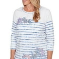 thumbnail image 4 of Alfred Dunner Womens Applique Flower Tie Dye Stripe Knit Top, 4 of 4