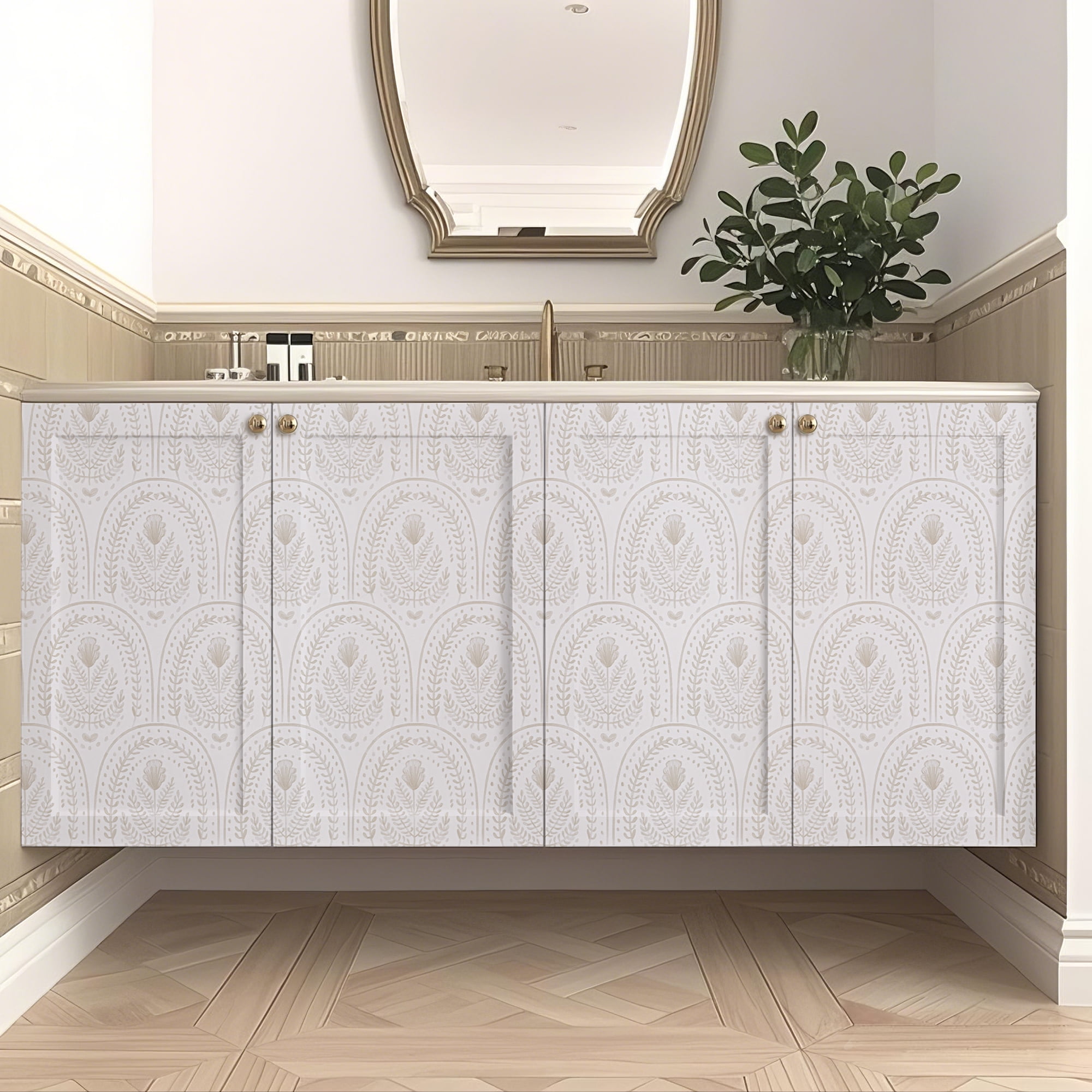 (4 pack) Abyssaly Peel and Stick Wallpaper Modern Wall Paper Boho Self-Adhesive Removable Wallpaper 17.3 in×118 in