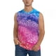 thumbnail image 1 of Fotbe Rainbow Glitter Cute Men's Camiseta sin Mangas Estampada para Hombres, Playera Casual para Gimnasio, Entrenamiento, Playa-Large, 1 of 7