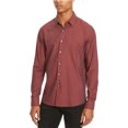 thumbnail image 1 of Kenneth Cole - Camisa con botones y textura para hombre, ajuste superdelgado, rojo, extragrande Kenneth Cole Botones al frente, 1 of 1