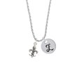 thumbnail image 2 of Delight Jewelry Medium Antiqued Fleur di Lis Silvertone Script Initial Disc - Z - Charm Necklace, 20"+3", 2 of 4