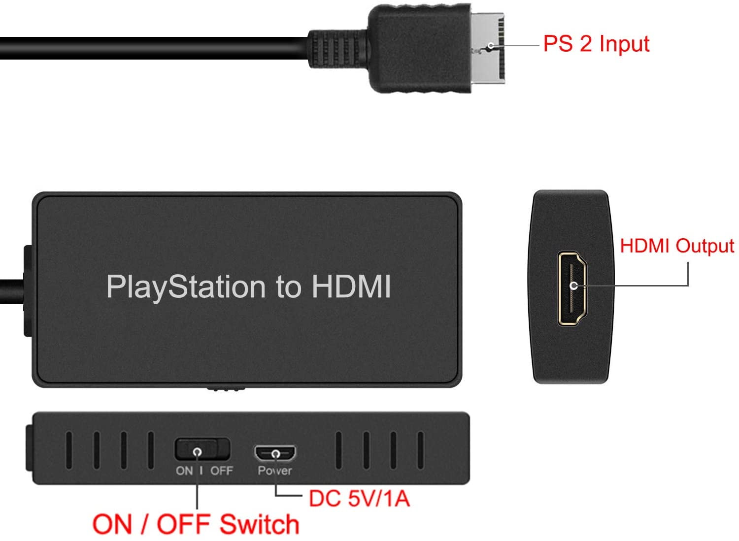PS2 to HDMI Converter, PS2 to HDMI Adapter, Sony Playstation 2/ Playstation 3 a PS2 Game Console to a New HDMI TV - Walmart.com