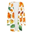thumbnail image 4 of WFJCJPAF 2024 New Halloween ! Halloween Tops for Women,Fashion Women's Casual Long Sleeve Print Pocket Ladies Tops Blouse Cardigan - Orange XXL, 4 of 5