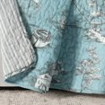 thumbnail image 2 of Lush Decor French Country Toile Cotton Reversible Throw, 60x50, Blue/White, Single, 2 of 7