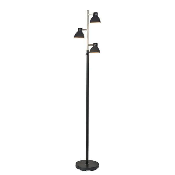 Simplee Adesso 65"H Slender LED Tree Lamp Black & Brushed Steel (SL3975-01)