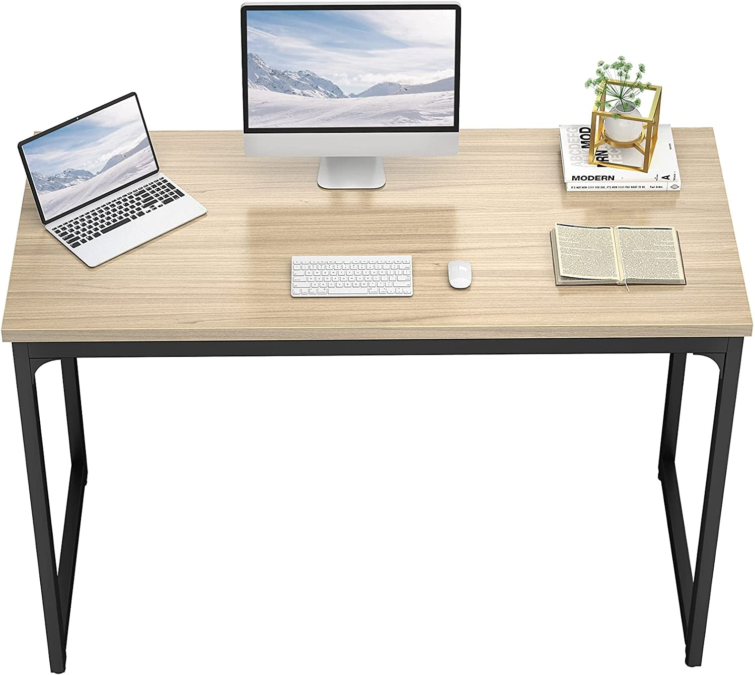 47” Modern Compact Small Space Computer Office Desk with Bookshelf