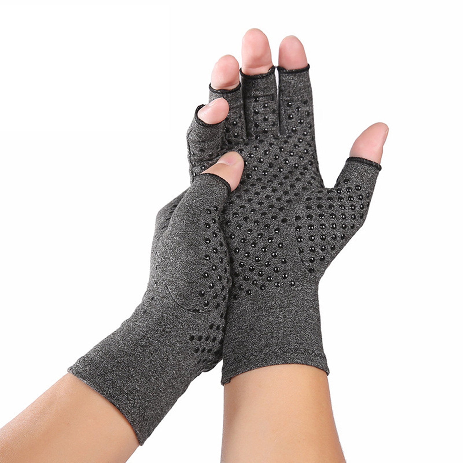 CSChome Arthritis Compression Gloves 1 Pair Arthritis Compression Rehabilitation Fingerless Arthritis Therapy Relief Wrist Support Wristband