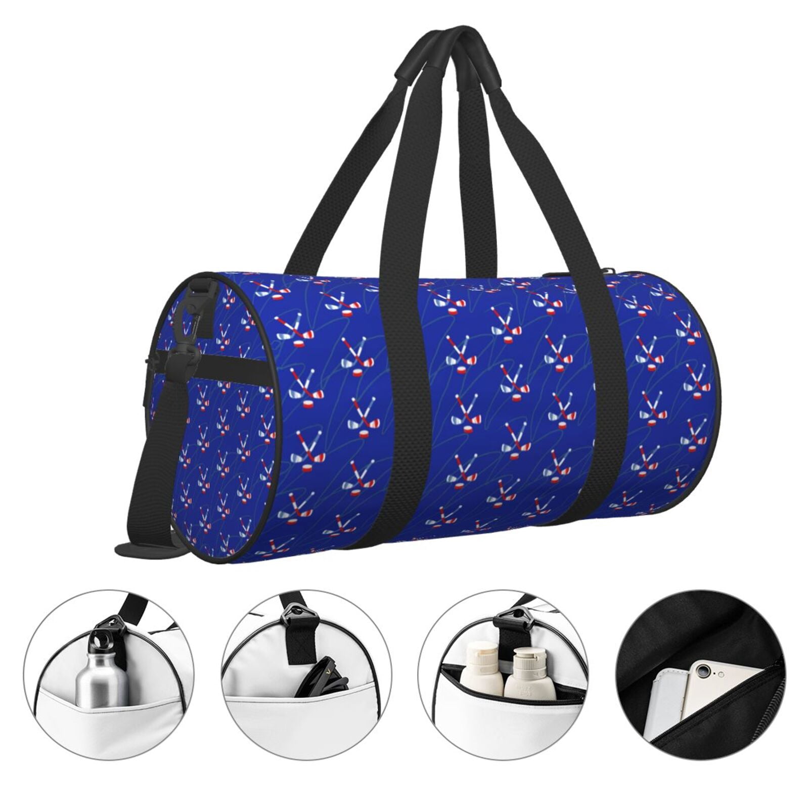 Vsdgher Hockey 45L Foldable Duffel Bag, Sports Gym Bag,Overnight Bag, Portable Weekender Bag for Airplanes