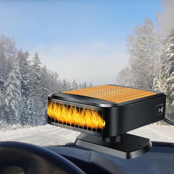 12V 200W Portable Car Heater & Defroster, Fast Heating Car Heaters for Vehicle, 12V Car Heater that Plugs with 360° Rotatable Base Cigarette Lighter Heater