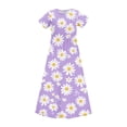 thumbnail image 4 of Auroural Girls Dresses Size 10-12 Kids Girl Cute Print Short Sleeve Stretchy Pocket Dress A Line Long Dress 11 Years, 4 of 9