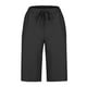 thumbnail image 4 of Puntoco Pantalones cortos de verano para mujer, moda de verano 2024, ropa de mujer, cintura elástica, bolsillo, medio pantalón corto, pantalones elásticos informales con bolsillo, 4 of 6
