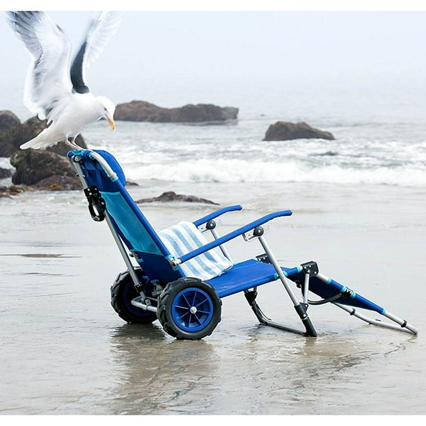 Mac Sports Beach Foldable Chaise Lounge Chair Integrated Pull Cart 2 Pack Walmart Com Walmart Com