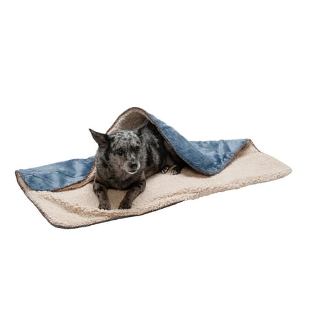 UPC: 0842229114676 | FurHaven Pet Throw Blanket | Waterproof Snuggly & Warm Faux Lambswool & Terry Pet Throw Blanket Cozy Denim Medium