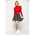 thumbnail image 5 of Made by Johnny Women's Casual Mini Flared Plain Pleated Skater Skirt with Shorts M BLACK_POLKA, 5 of 5