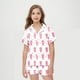 thumbnail image 5 of Odeerbi 2-12 Años Niños Niñas Pijamas de Verano de Satén Con Solapa de Muesca Camisas de Manga Corta Pantalones Cortos Conjunto de Pijama de Seda Con Estampado Suave, 5 of 5