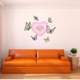 thumbnail image 1 of Danish Pastel Wall Decal Shinning Concentric Hearts with Doodle Style Butterflies Bedroom Wall Decal for Girls Cute Themed Room Décor - Size: 10 In x 9 In, 1 of 5
