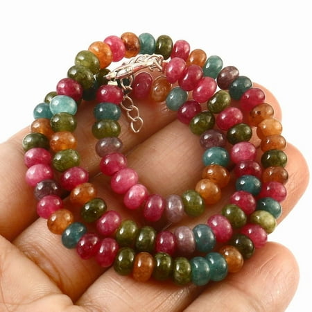 Shyamgems Natural Multi Tourmaline roundella Smooth Beads