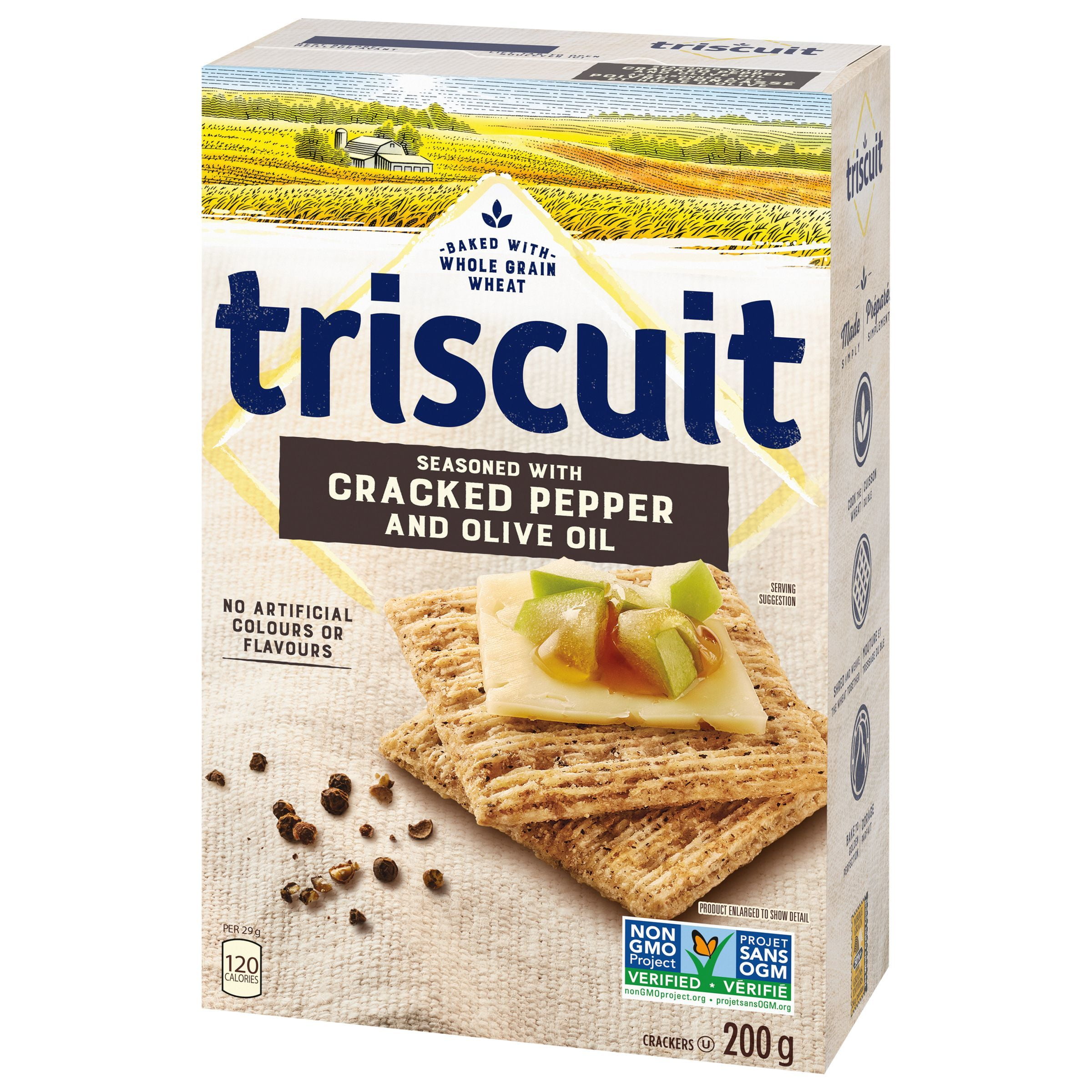 Triscuit Cracked Pepper & Olive Oil Snacking Crackers, 200 g