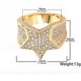 thumbnail image 2 of 14K Gold Hip-Hop Ring with Moissanite Five-Pointed Star, Statement Ring for Stylish Men, 2 of 7