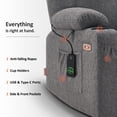 thumbnail image 3 of MCombo Small Power Lift Recliner Chair Sofa with Massage and Heat for Elderly, 3 Positions, Cup Holders, and USB Ports, Extended Footrest, Fabric 7141 Dark Grey, 3 of 9