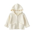thumbnail image 3 of Abtuhar Boys and Girls Fall Winter Hooded Casual Outerwear and Jackets Solid Zip Up Raglan Sleeve Coat with Side Pockets, 3 of 5