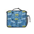 thumbnail image 3 of Football and Star Blue Pattern Insulated Lunch Bag with Shoulder Strap and Bottle Holder,Bento School Lunch Bag Box,11x9.5x3.5 Inches, 3 of 3