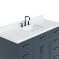 thumbnail image 5 of ARIEL Hepburn 54" Midnight Blue Bathroom Vanity, 1.5" Edge Carrara Quartz Countertop & Splash, Single Rectangular Sink, 2 Soft Closing Doors, 9 Full Extension Dovetail Drawers, Toe Kick, Matte Black, 5 of 10