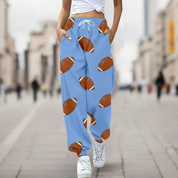 WILLBEST Pantalones Casuales para Mujer con Estampado de Rugby, Bolsillos Sueltos, Cintura Alta, Tiras En el Tobillo, para Un Estilo y Comodidad Diarios. Extra Grande