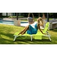 thumbnail image 4 of 3-in-1 Heavy Duty Tanning Chair in  with Adjustable 5-Position Design Portable Outdoor Lounger for Beach Use,White+Green, 4 of 13