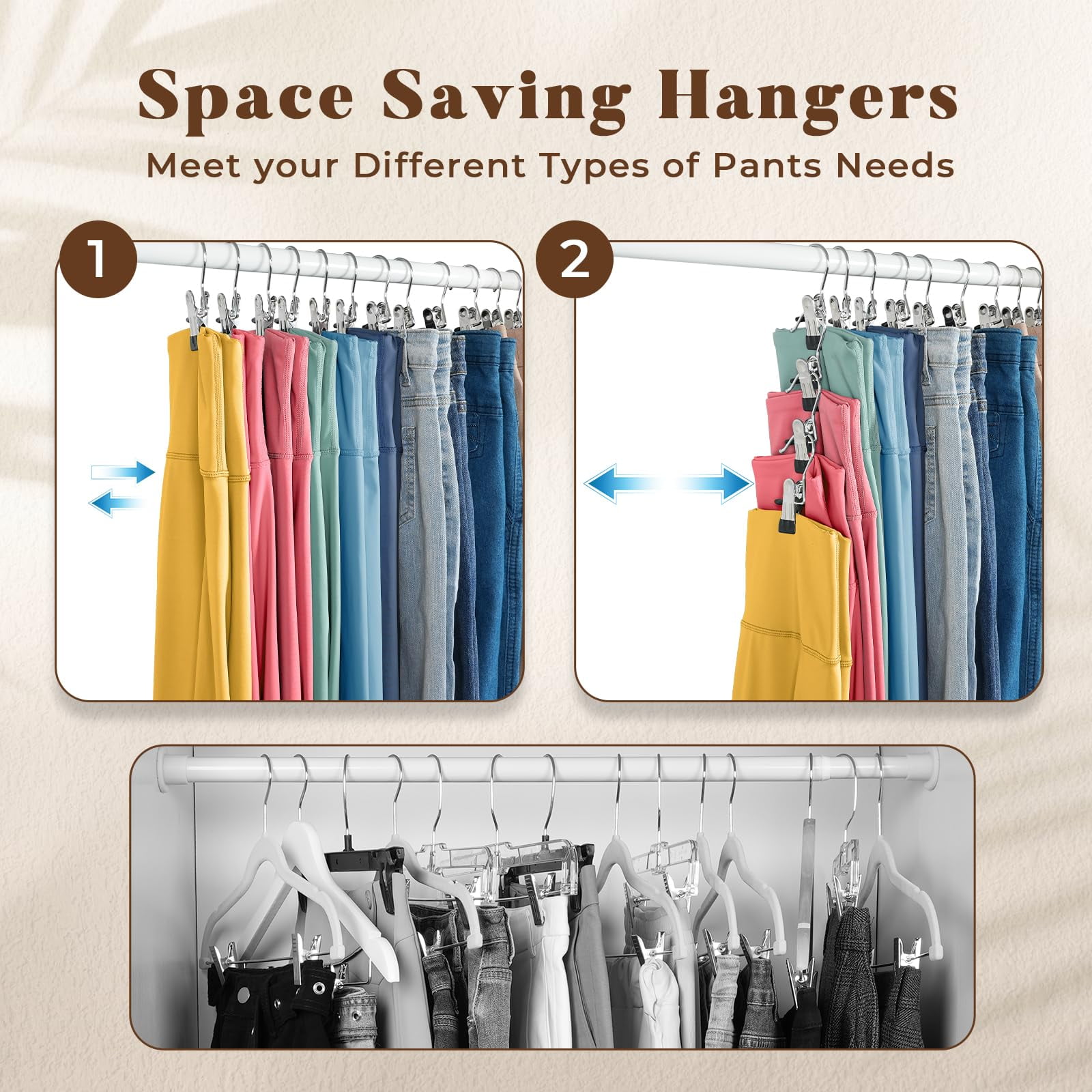 40 Pcs Boot Hangers Clips, Portable Laundry Hooks Hanging Clips w/Rubber, 360° Rotating Heavy Duty Pants Hangers Hanging Hooks Clip for Closet and Storage for Workout Sets, Hat