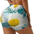 thumbnail image 2 of Kdxio Daisy Flowers Print Workout Shorts for Women Seamless Soft Smooth Gym Yoga Scrunch Active Shorts, 2 of 9