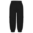 thumbnail image 7 of Amkhujs Cargo Pants for Women Button Elastic High Waist 3/4 Length Cropped Pants Casual Going Out Jogger Pants with Pockets, 7 of 7