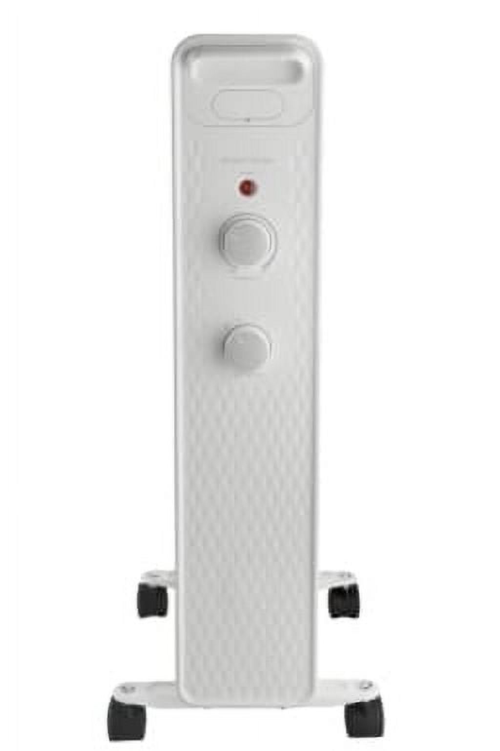 Mainstays 1500W Mechanical Oil Filled Electric Radiant Space Heater, White, New, WSH07O2AWW