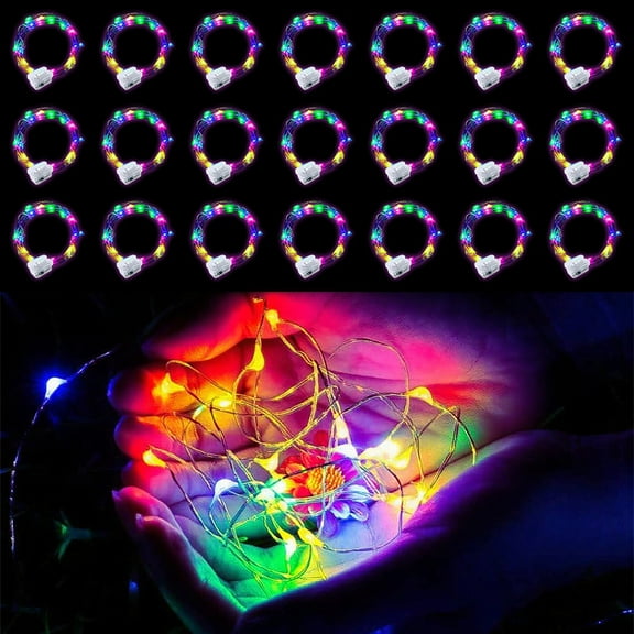 24/12/8PC Fairy Lights Battery Operated - 7ft 20 Led Twinkle Lights 3 Modes, Bulk Mini String Lights Waterproof for Mason Jars Vases DIY Party Wedding Decoration Christmas