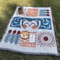 thumbnail image 1 of Esterilla de picnic a prueba de humedad para carpa, mantel para acampar, tapete para césped, manta de hilo de punto bohemio, manta para acampar al aire libre americana, 1 of 5