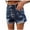 Blue, variant on IROINNID Women's Summer Fashion Ripped Edge Buttons Denim Shorts With Pocket