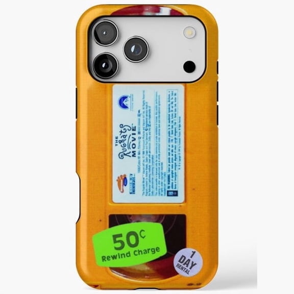 Slime Orange VHS Rugrats Retro 90s Cartoon Nostalgia Tape A395 Protective Case for iPhone 17 16 15 14 13 12 11 Pro Max