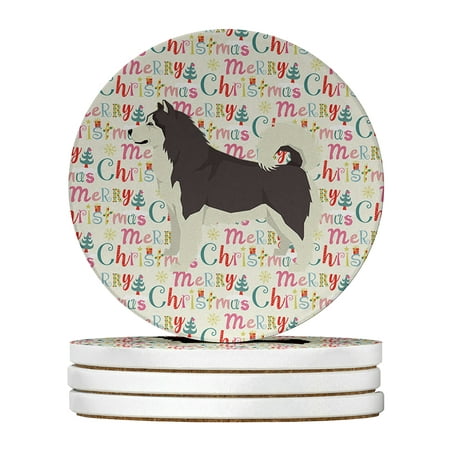 

Alaskan Malamute Merry Christmas Large Sandstone Coasters Pack of 4 4 in x 4 in