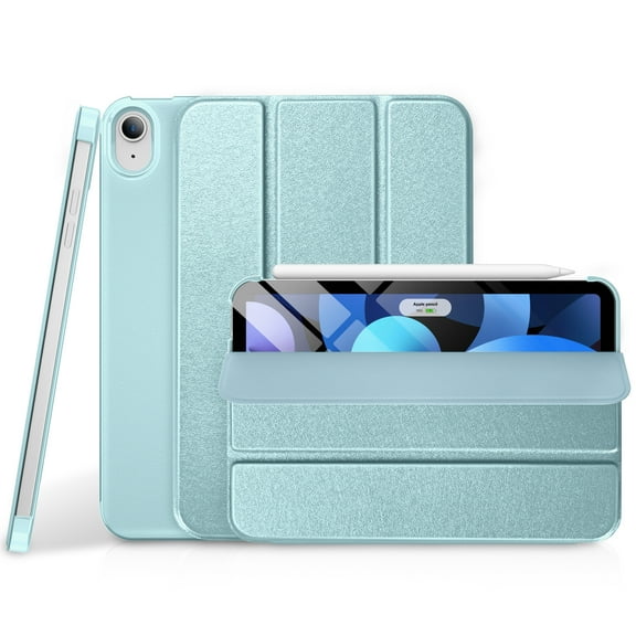 DTTO iPad Air Case 5th/4th Gen 10.9 Inch,Hard Back,Sparkled Cover,Support 2nd Gen Pencil-Ice Blue