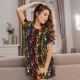 thumbnail image 3 of Fuzoiu Colorful Dreamcatcher Print Women Nightgowns, Soft Comfy Lightweight Short Sleeves Sleepwear,Crew Neck Loungewear, 3 of 6