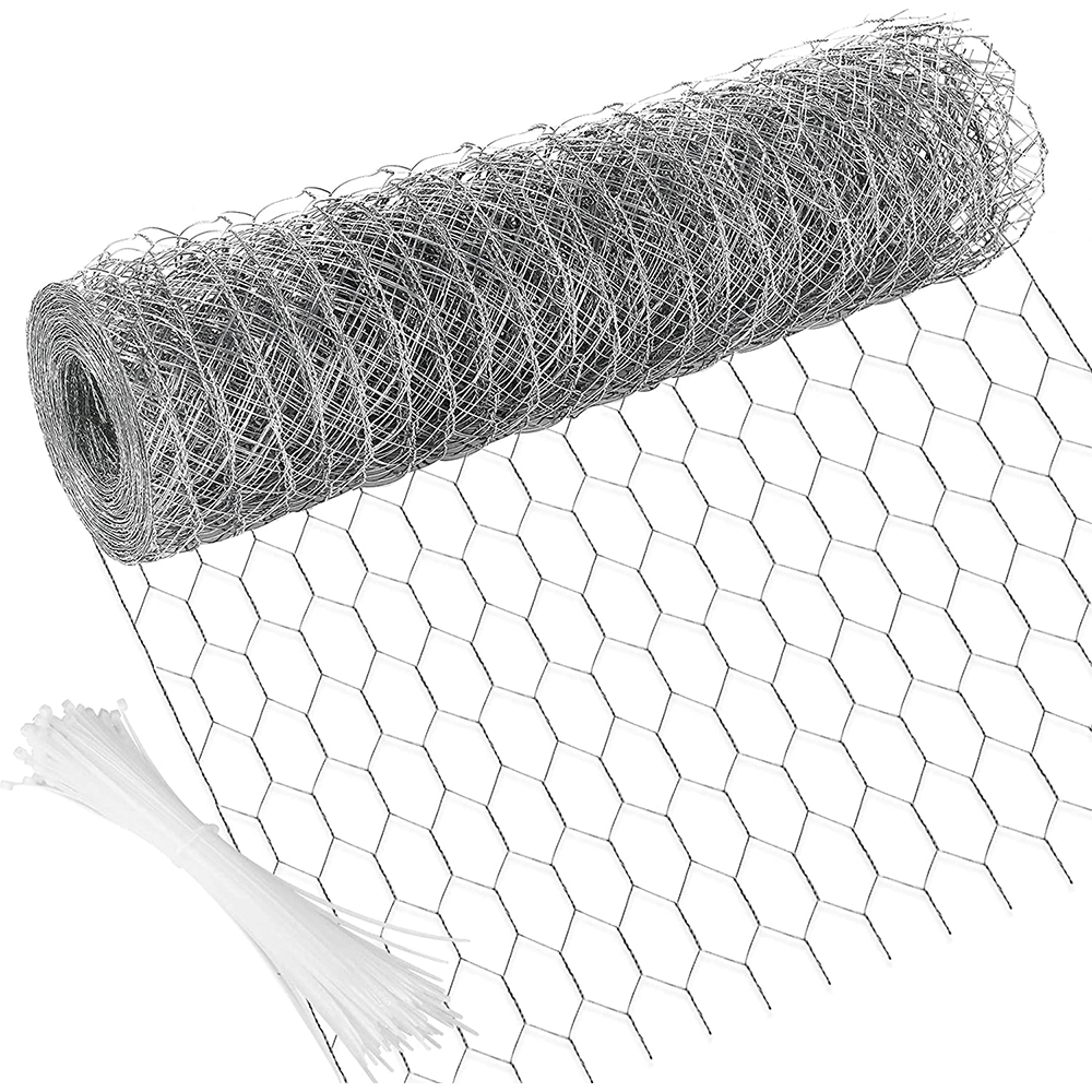 Chicken Wire Net, Galvanized Hexagonal Wire Mesh Metal Fencing Netting
