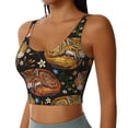 thumbnail image 5 of Sports Bra For Women, Tribal Fox Flowers Sports Bras For Women High Support, Workout Tank Tops Woman With Removable Cups, 5 of 8