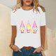 thumbnail image 2 of Pascua mujer casual manga corta impreso cuello redondo blusa camiseta damas tops Pompotops hkajfhjk461083, 2 of 7