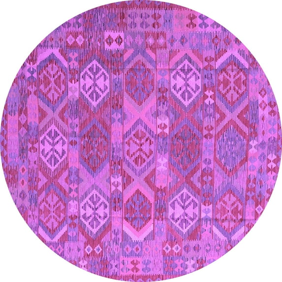Ahgly Company Indoor Round Southwestern Purple Country Area Rugs, 8' Round