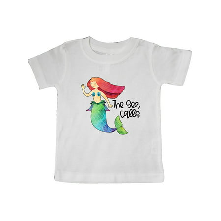 

Inktastic The Sea Calls Mermaid with Red Hair Gift Baby Boy or Baby Girl T-Shirt