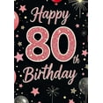 thumbnail image 4 of Glittery 80th Birthday Banner with Balloons Stars and Fireworks Background Party Decoration Photography Prop Birthday Party Supplies Backdrop for Celebrations, 4 of 8