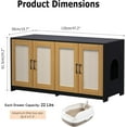 thumbnail image 2 of Double Room Litter Box Enclosure, 47 Inch 2 Cats Hidden Litter Box Furniture with Sisal Doors and Sliding Bottom Drawers, Wood Indoor Cat Cabinet TV Stand Black, 2 of 14