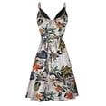 thumbnail image 3 of ICHUANYI Clearance Women Summer V Neck Dress Spaghetti Strap Sleeveless Casual Beach Midi Dress(White, M) Ichuanyi Ichuanyi, 3 of 5