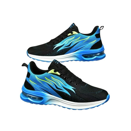 

Oucaili Mens Hiking Wear Resistant Lace Up Athletic Shoes Jogging Breathable Nonslip Trainers Lightweight Flat Heels Running Shoe